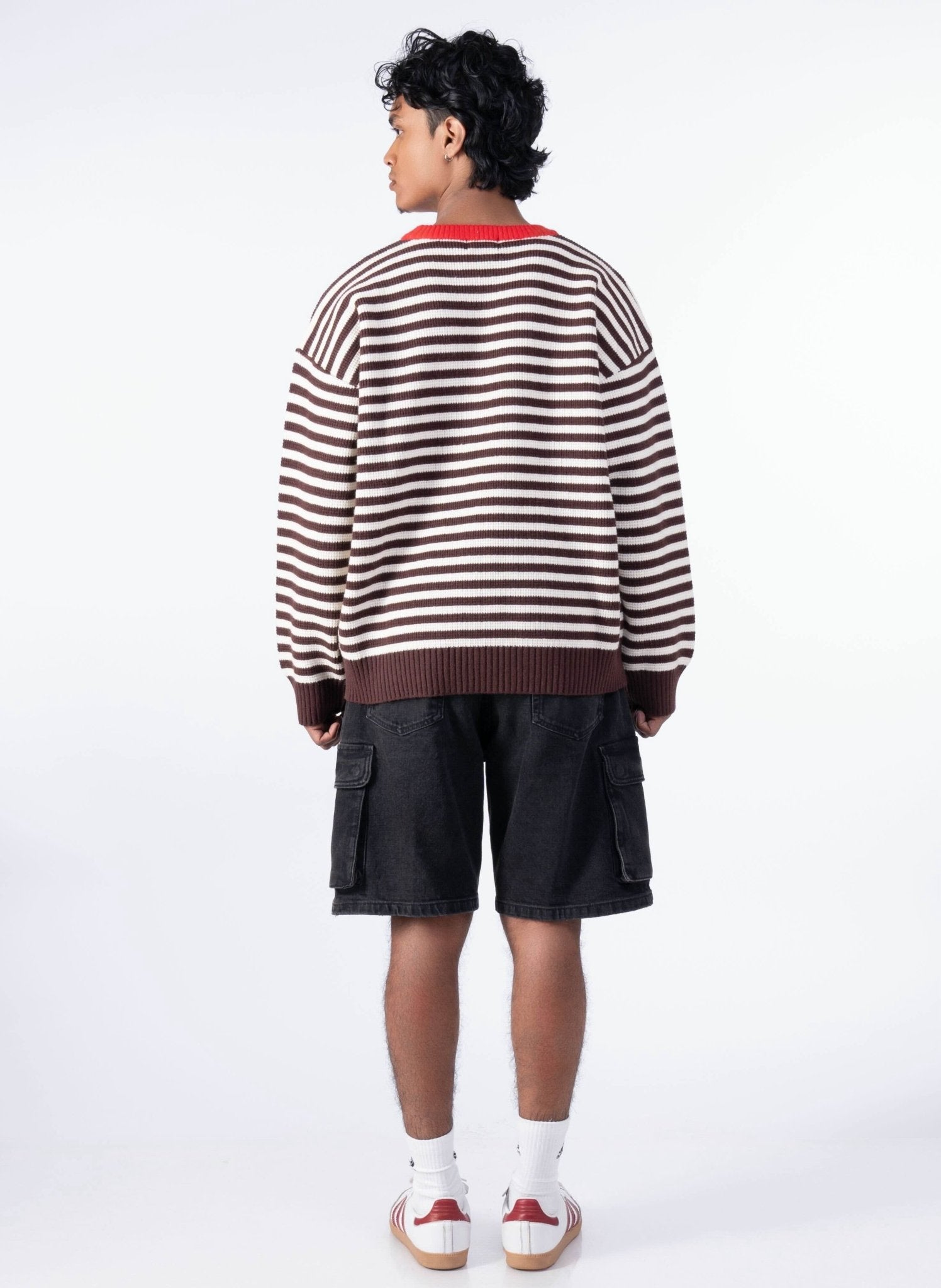 Striped Loose Fit Sweater - Gmorn