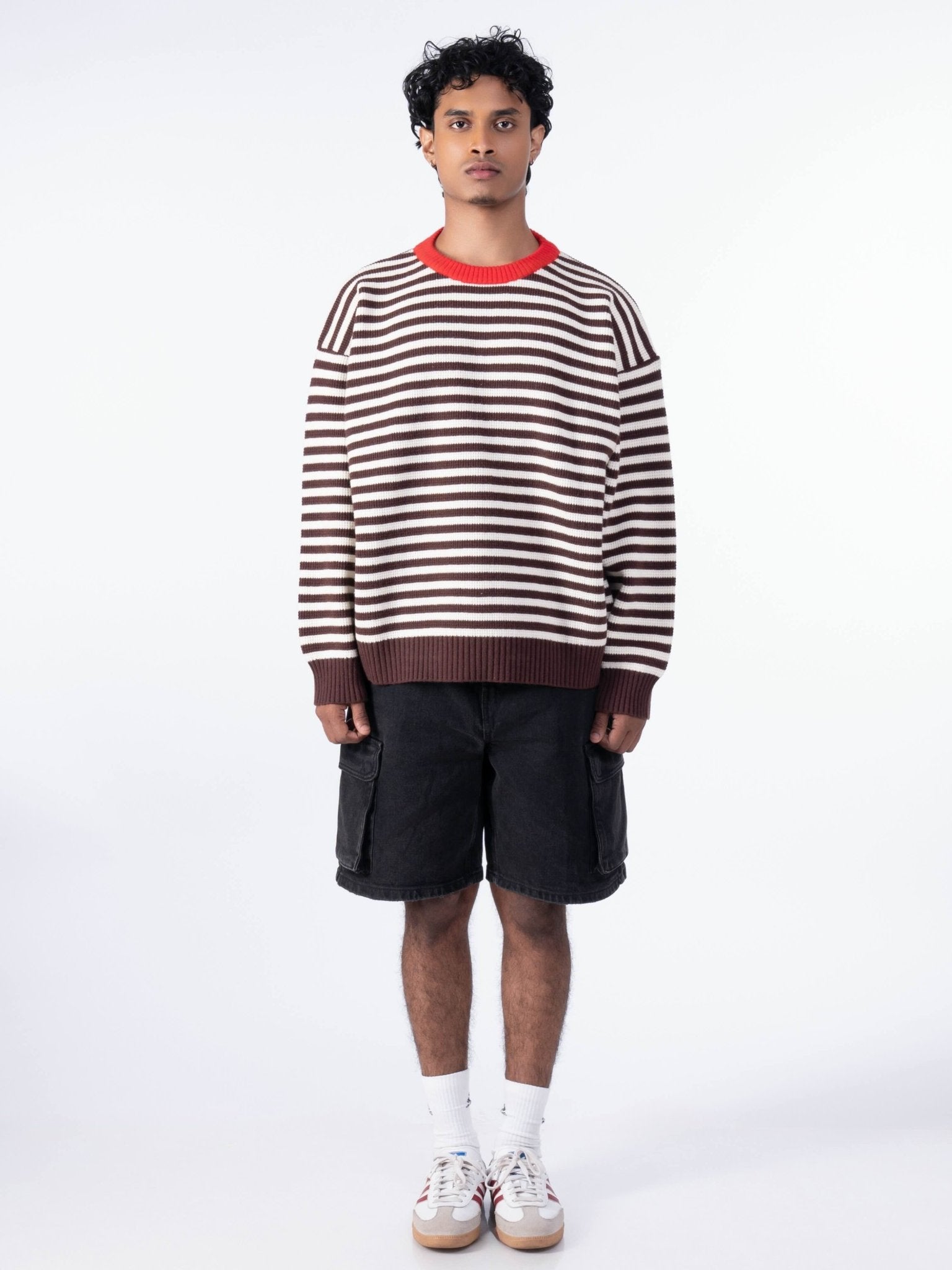 Striped Loose Fit Sweater - Gmorn