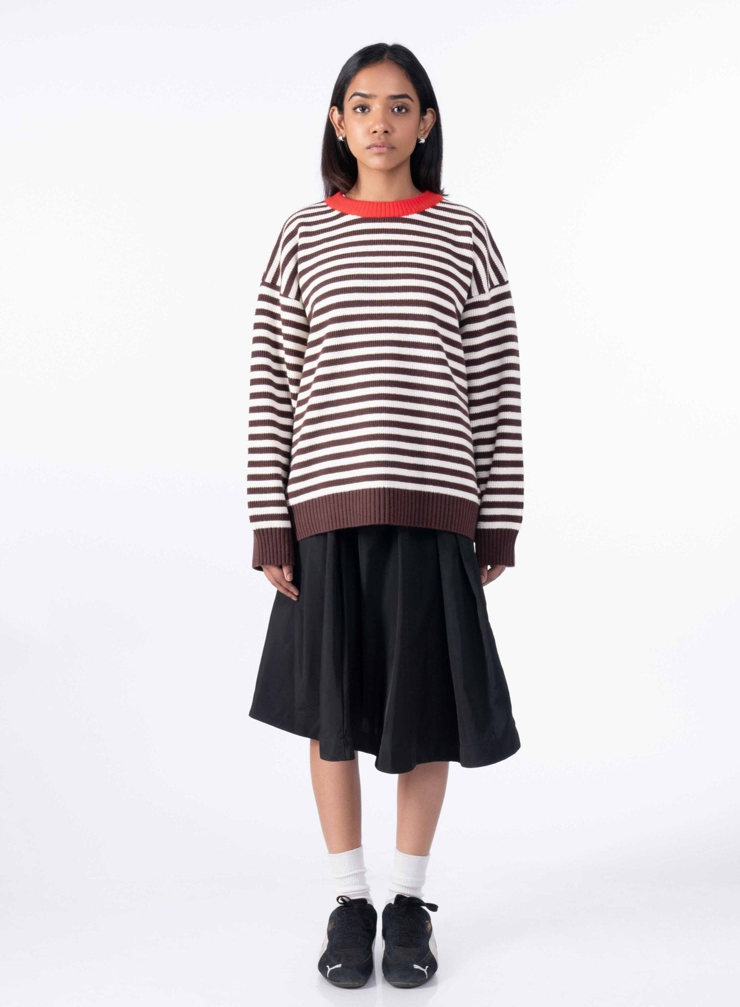 Striped Loose Fit Sweater - Gmorn