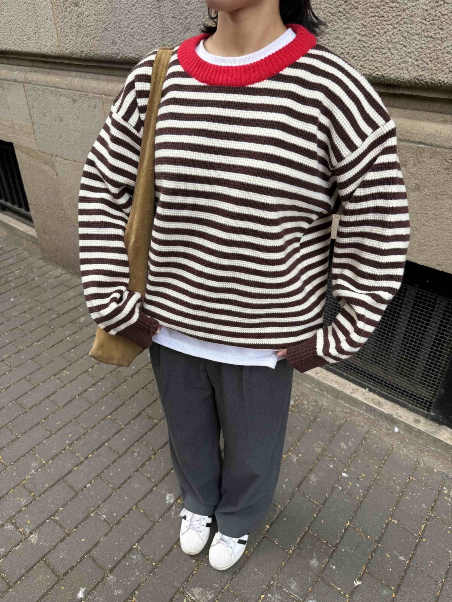 Striped Loose Fit Sweater - Gmorn