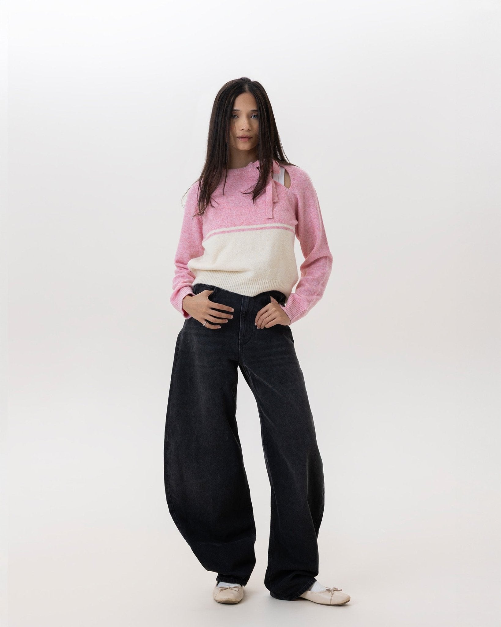 Sienna Tie Knit in Baby Pink - Gmorn