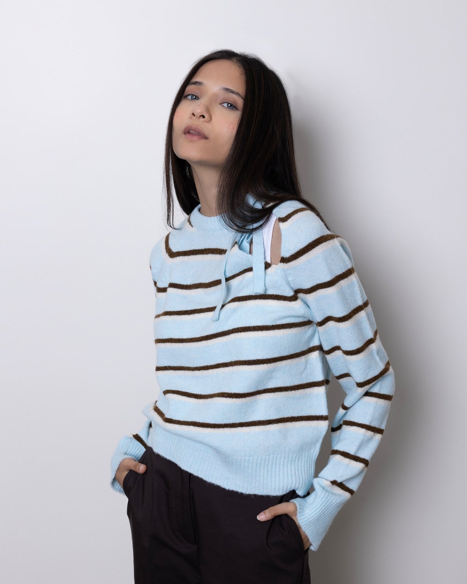 Sienna Tie Knit in Pastel Blue - Gmorn