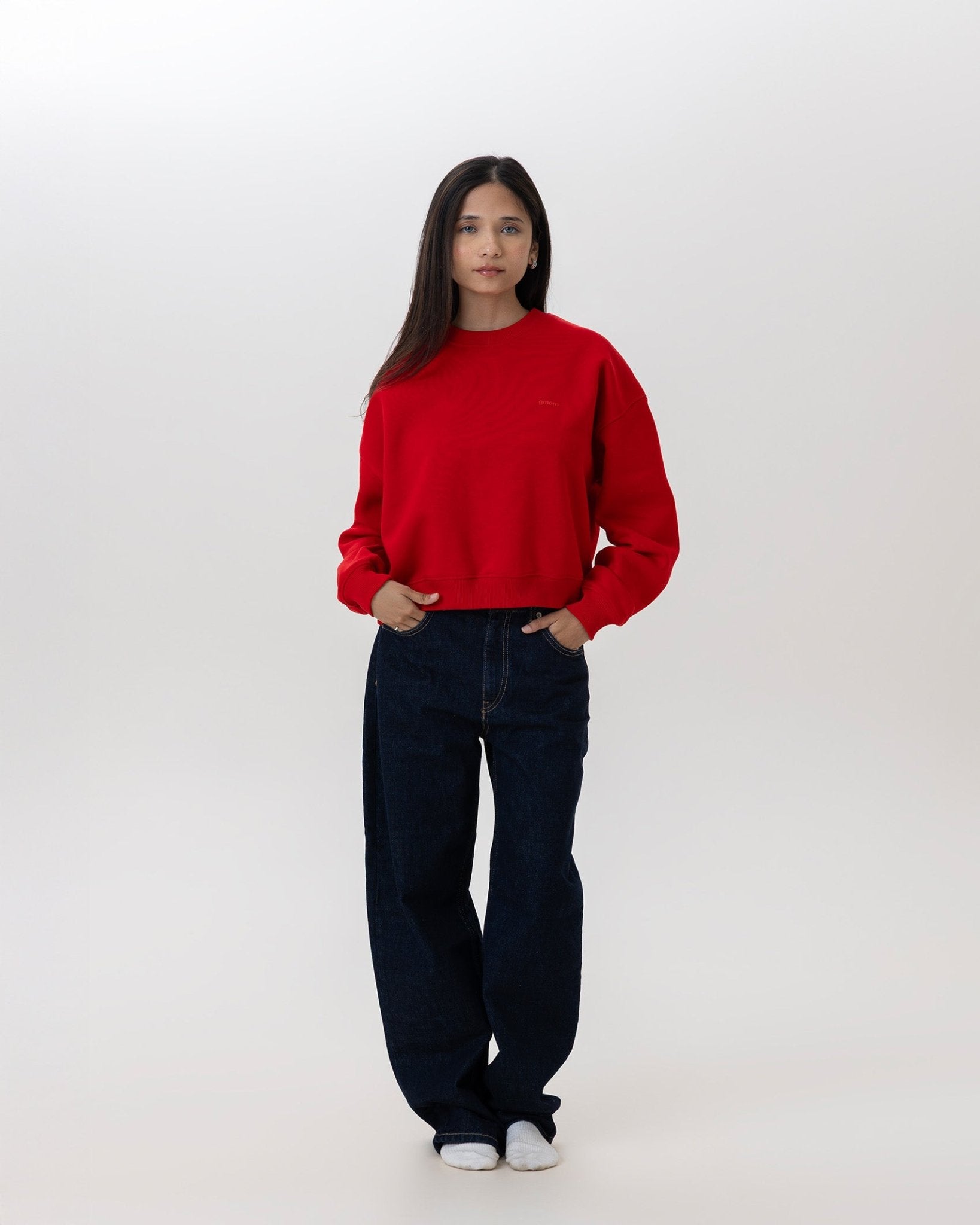 Sporty Crewneck in Tomato Red - Gmorn