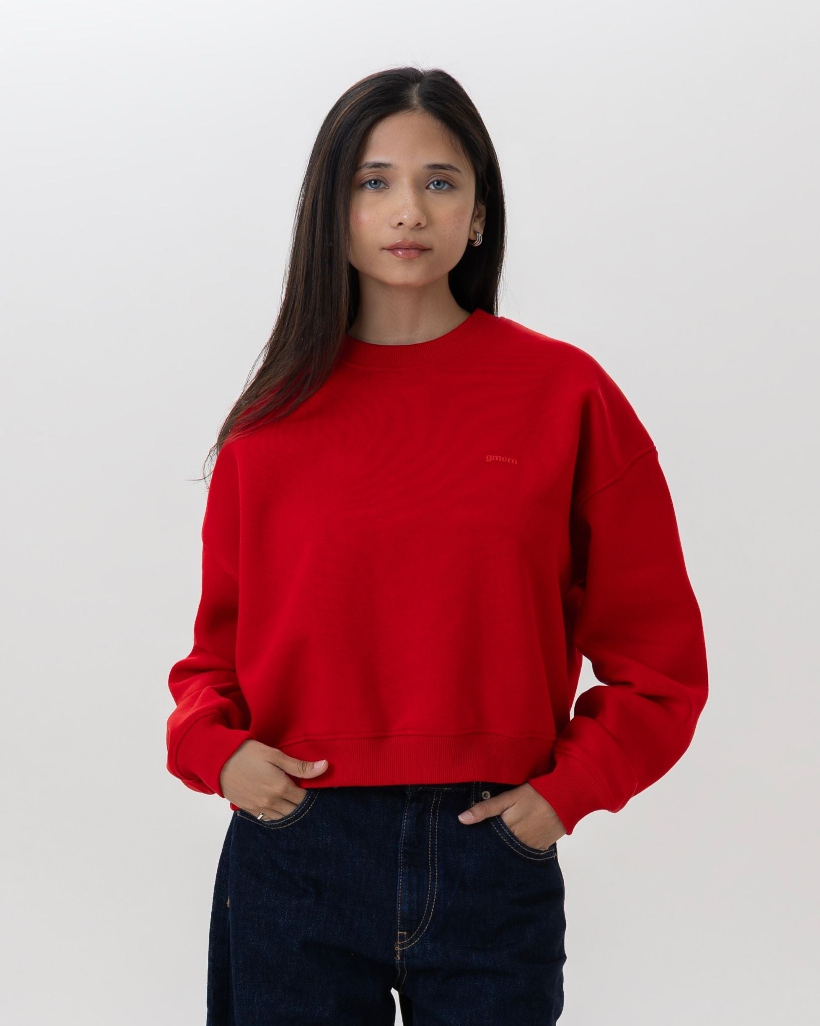 Sporty Crewneck in Tomato Red - Gmorn