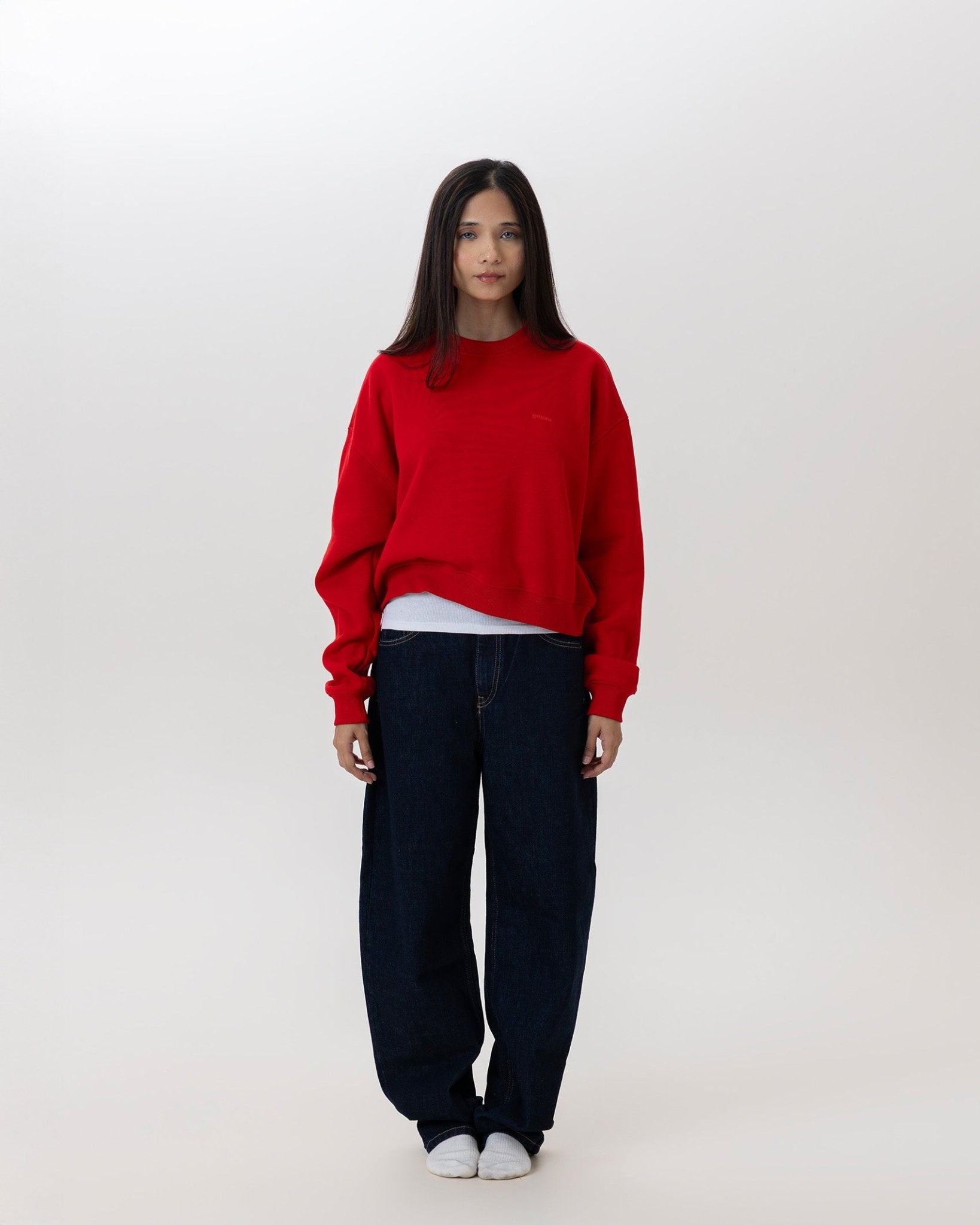 Sporty Crewneck in Tomato Red - Gmorn