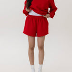 Sporty Shorts In Tomato Red - Gmorn