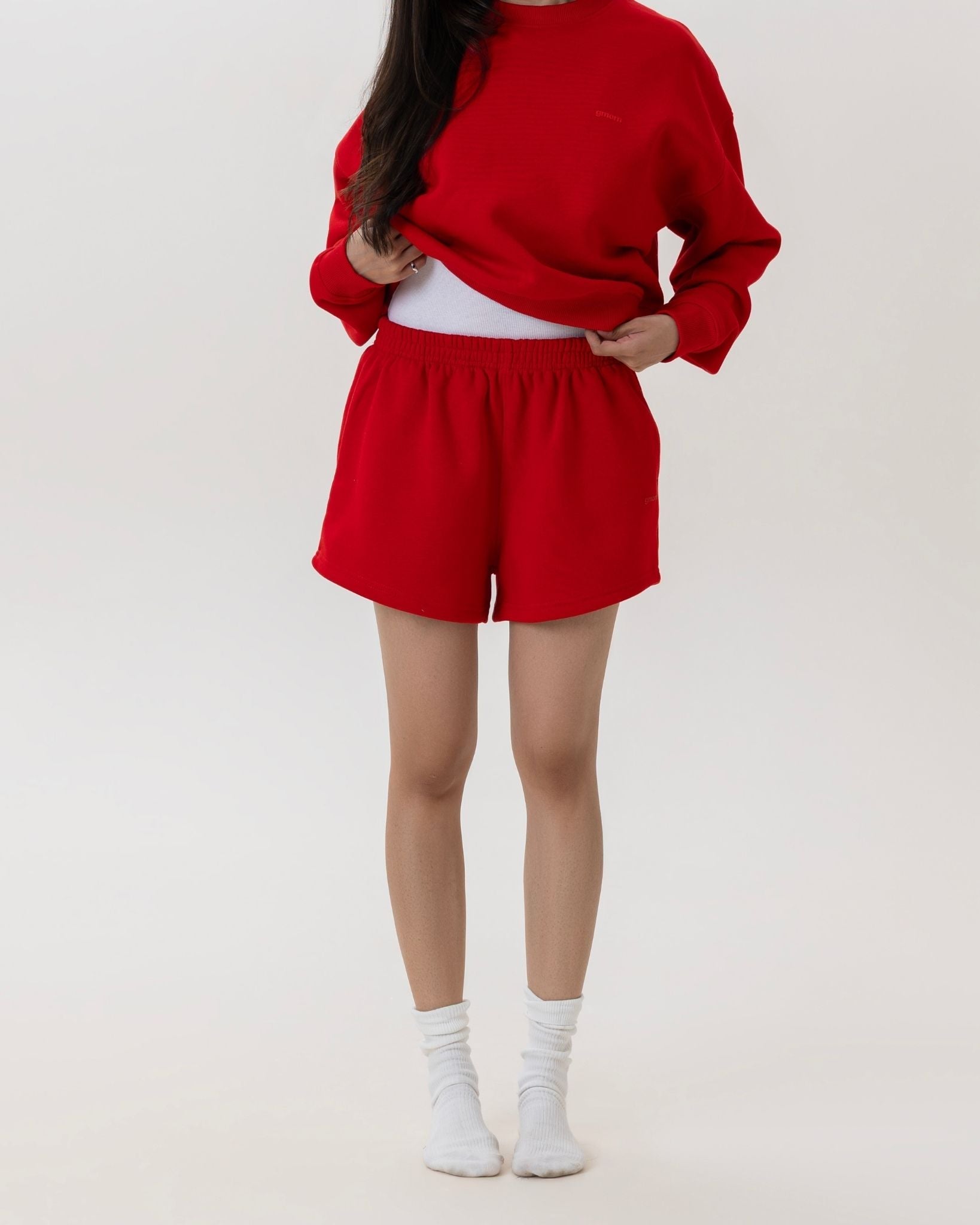 Sporty Shorts In Tomato Red - Gmorn