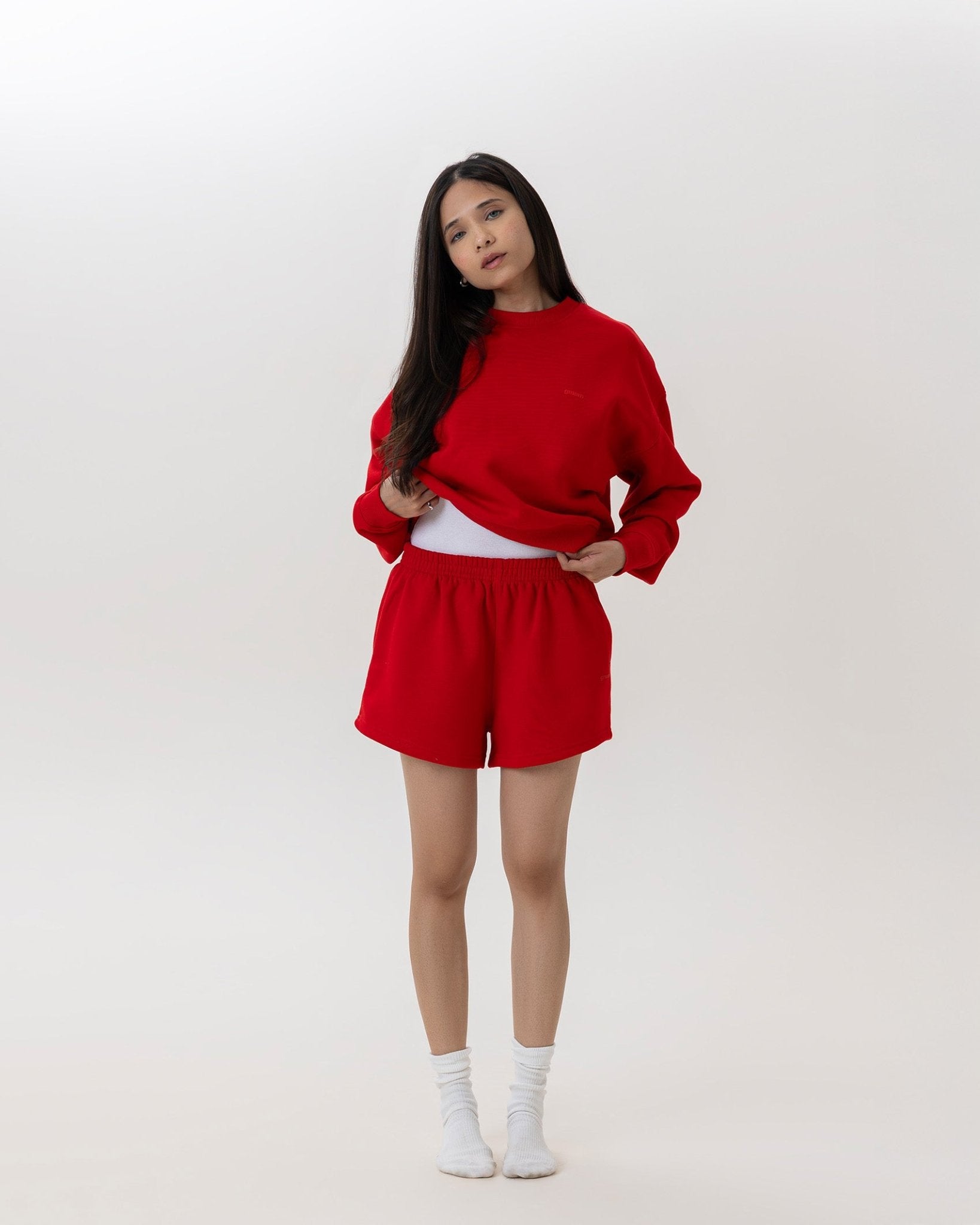 Sporty Shorts In Tomato Red - Gmorn